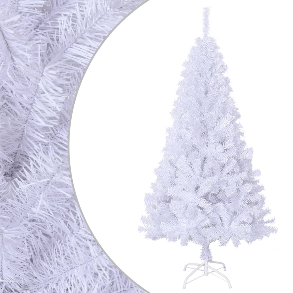 vidaXL mākslīgā Ziemassvētku egle, biezi zari, balta, 150 cm, PVC