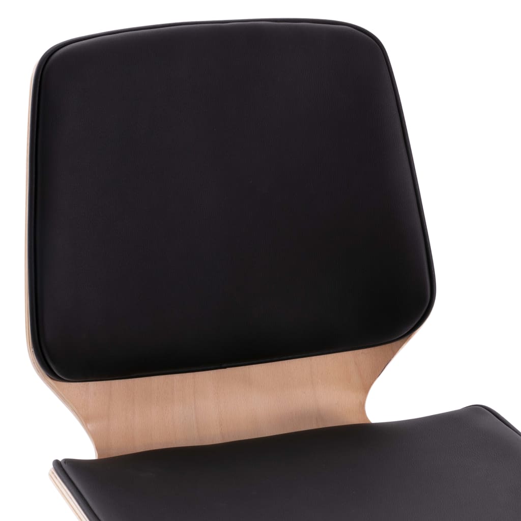 vidaXL virtuves krēsli, 2 gab., melna mākslīgā āda