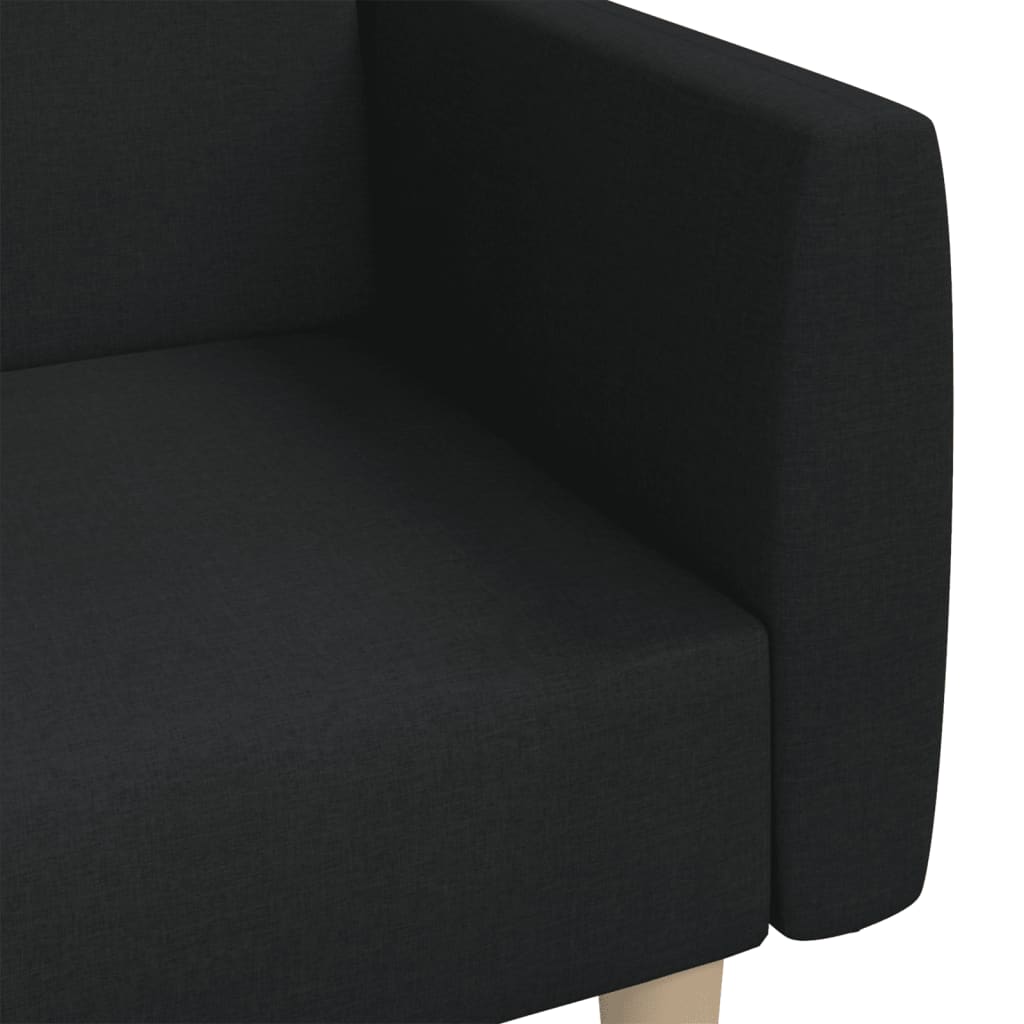 vidaXL 2-vietīga dīvāngulta, melns audums