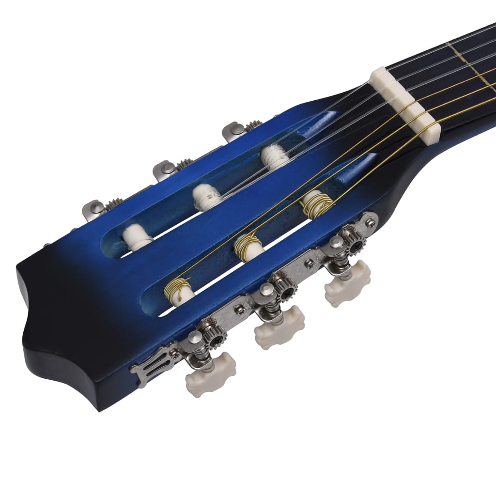vidaXL klasiskā ģitāra ar 6 stīgām, vesterna stils, 38", zila