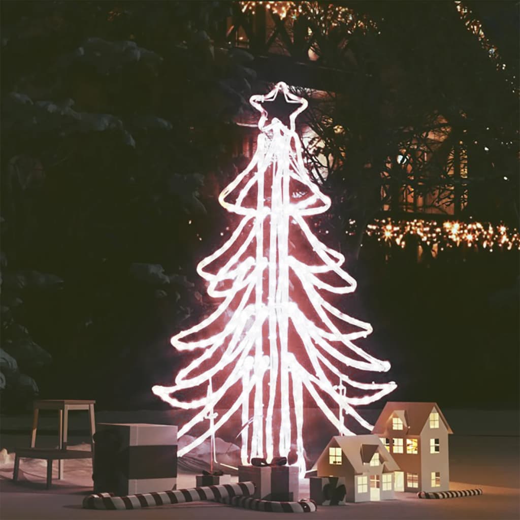 vidaXL Ziemassvētku egles LED figūra, silti balta, 87x87x93 cm