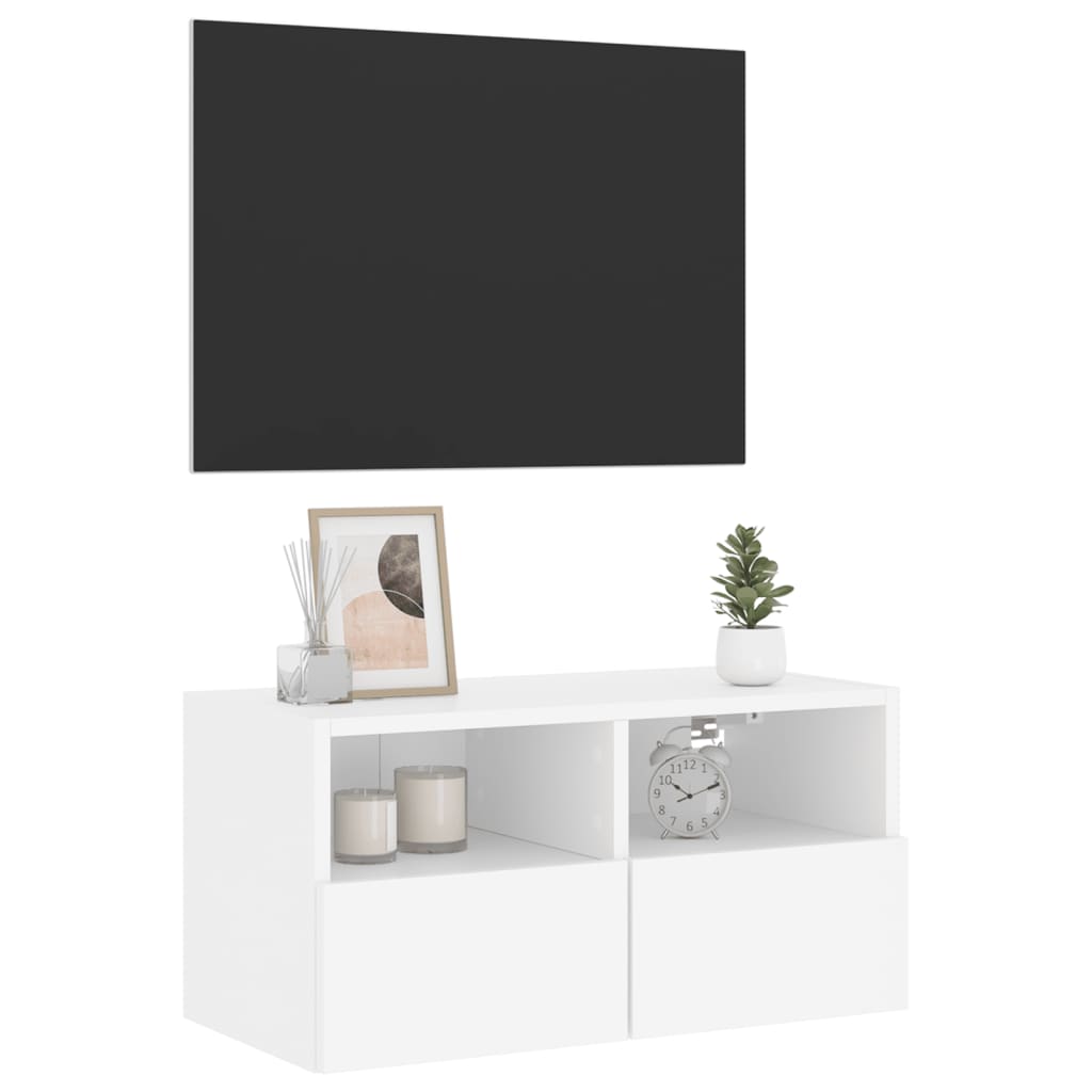 vidaXL TV sienas skapītis, balts, 40x30x30 cm, inženierijas koks