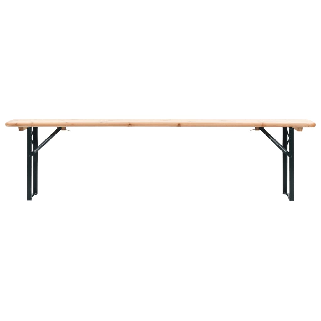 vidaXL saliekams alus galds ar 2 soliem, 177 cm, priedes koks