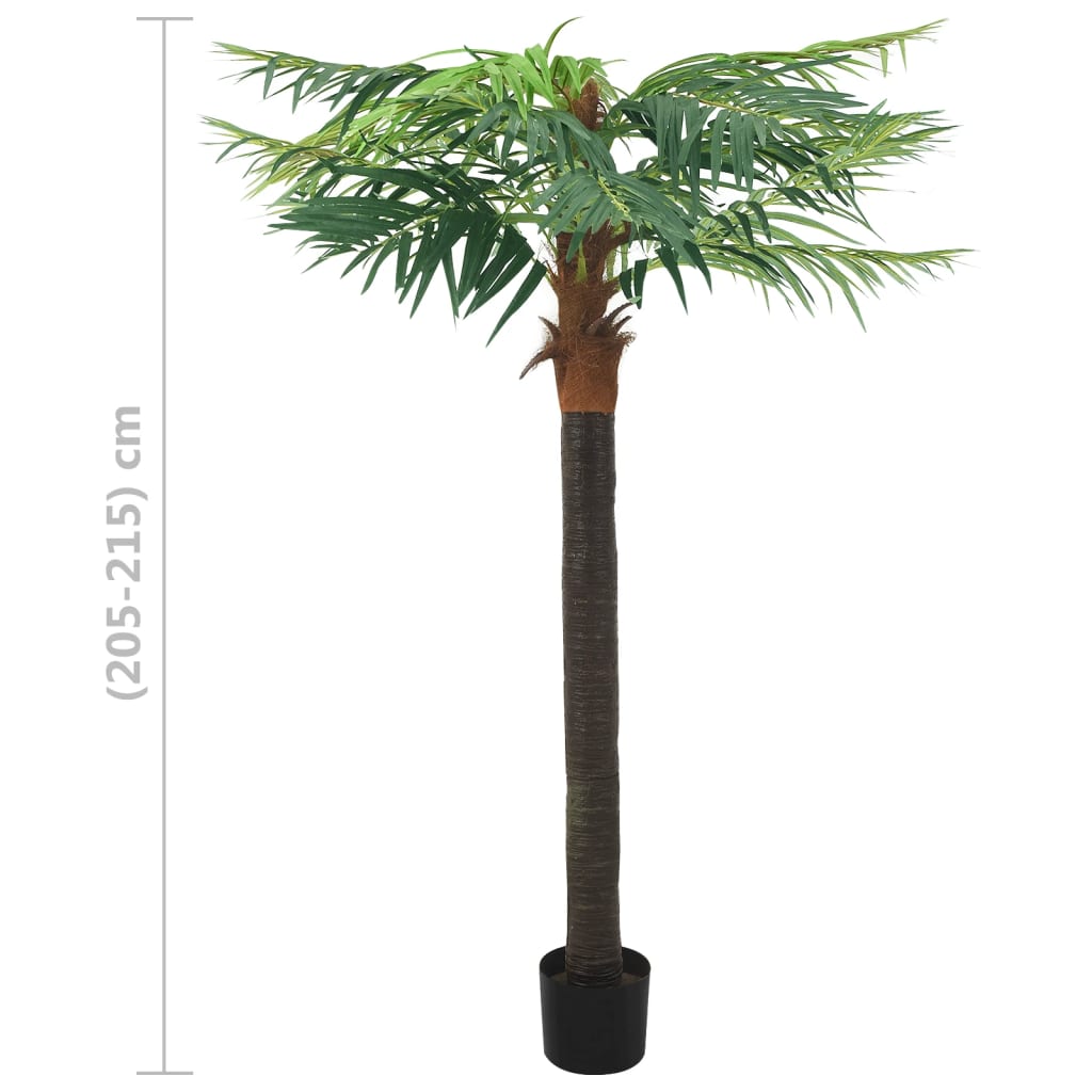 vidaXL mākslīgais augs, fēnikspalma ar podiņu, 215 cm, zaļa
