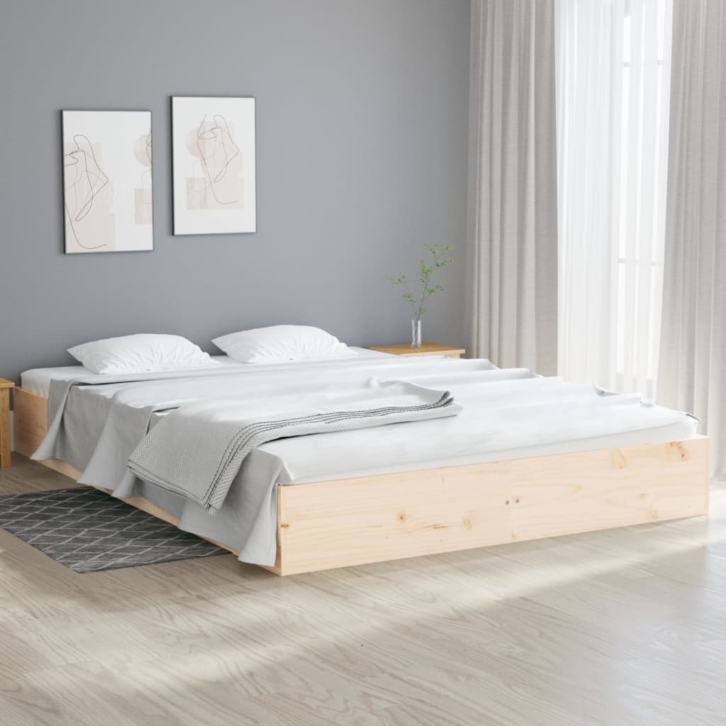 vidaXL gultas rāmis, masīvkoks, 150x200 cm, liels, divvietīgs