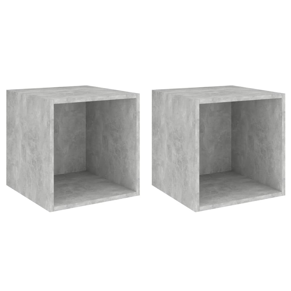 vidaXL sienas plaukti, 2 gab., betonpelēki, 37x37x37 cm, skaidu plātne