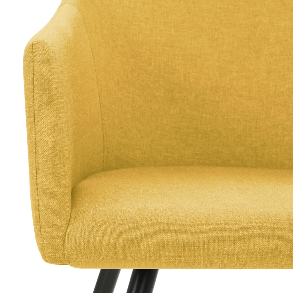 vidaXL virtuves krēsli, 6 gab., dzeltens audums