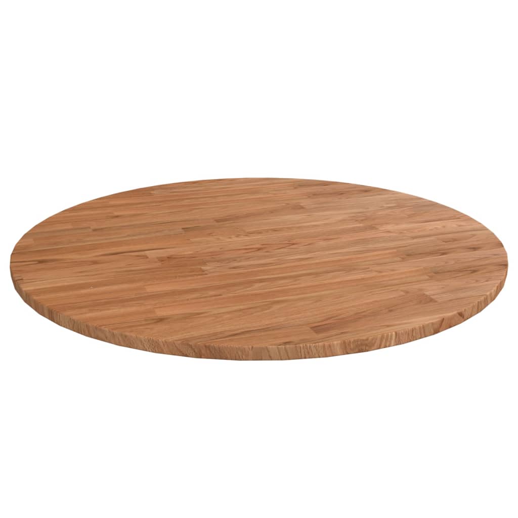 vidaXL apaļa galda virsma, gaiši brūna, Ø80x1,5 cm, ozola masīvkoks