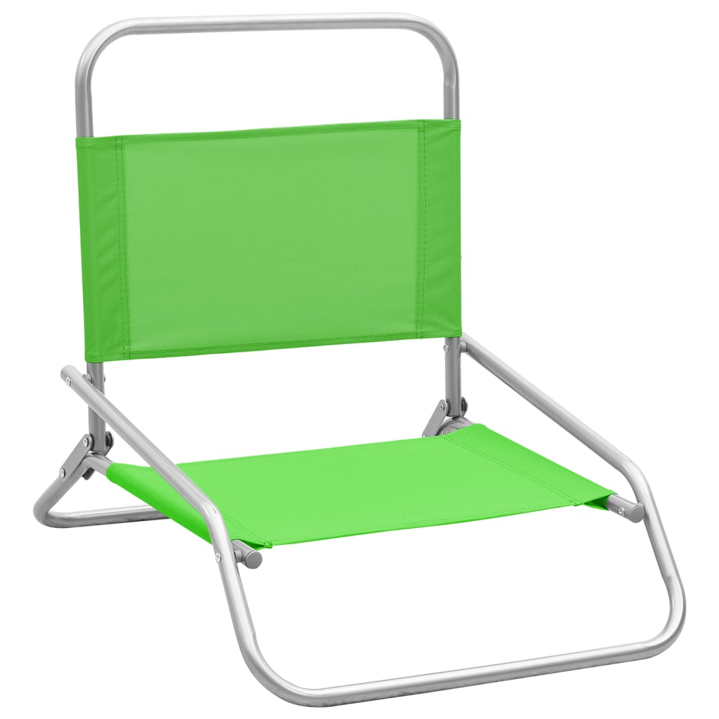 vidaXL salokāmi pludmales krēsli, 2 gab., zaļš audums