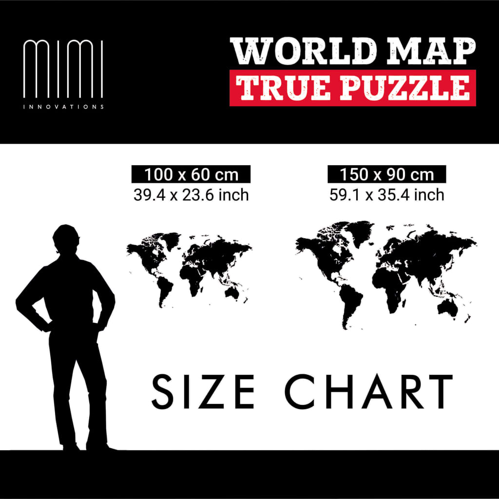 MiMi Innovations pasaules kartes sienas dekors Luxury, puzle, brūna