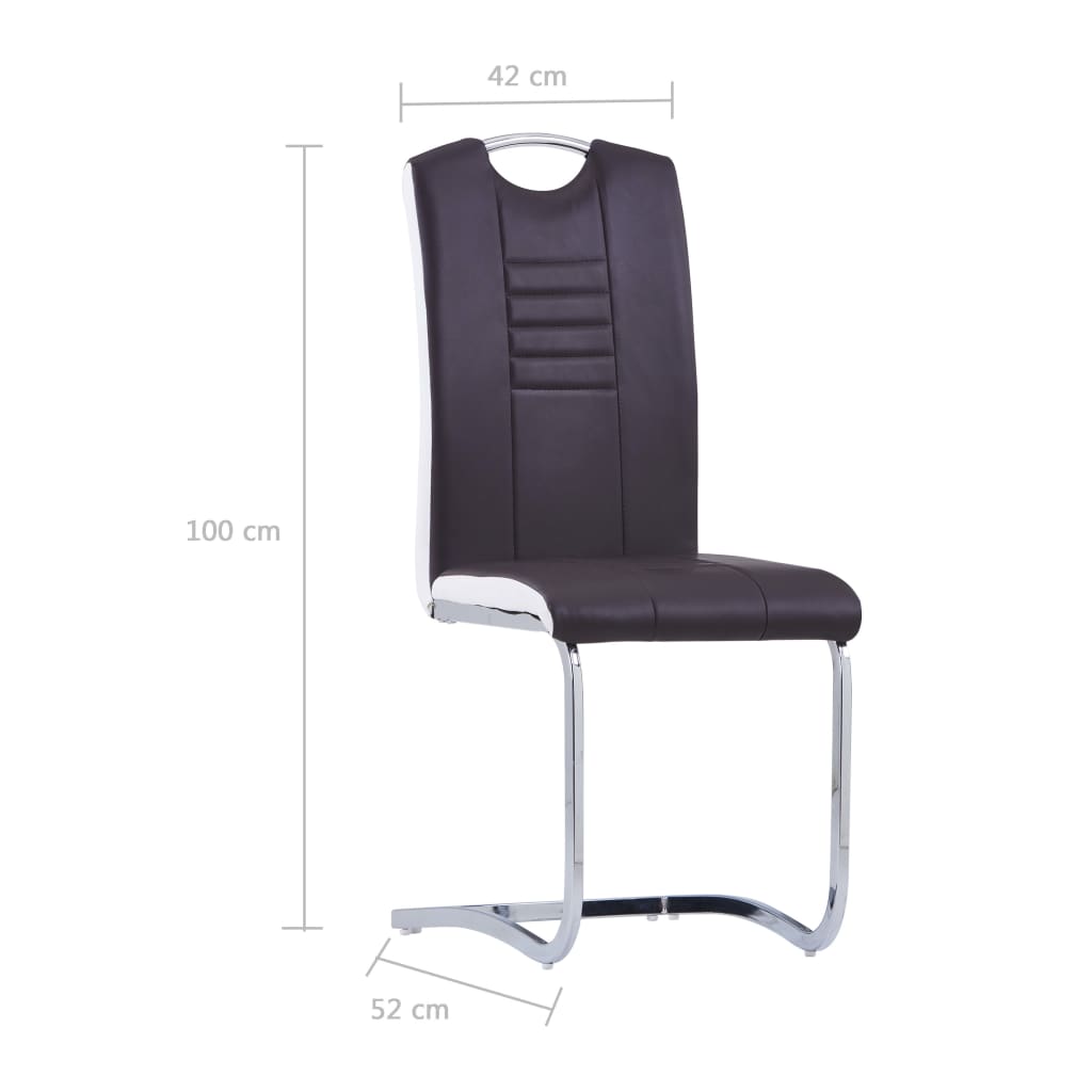 vidaXL konsoles virtuves krēsli, 4 gab., brūna mākslīgā āda