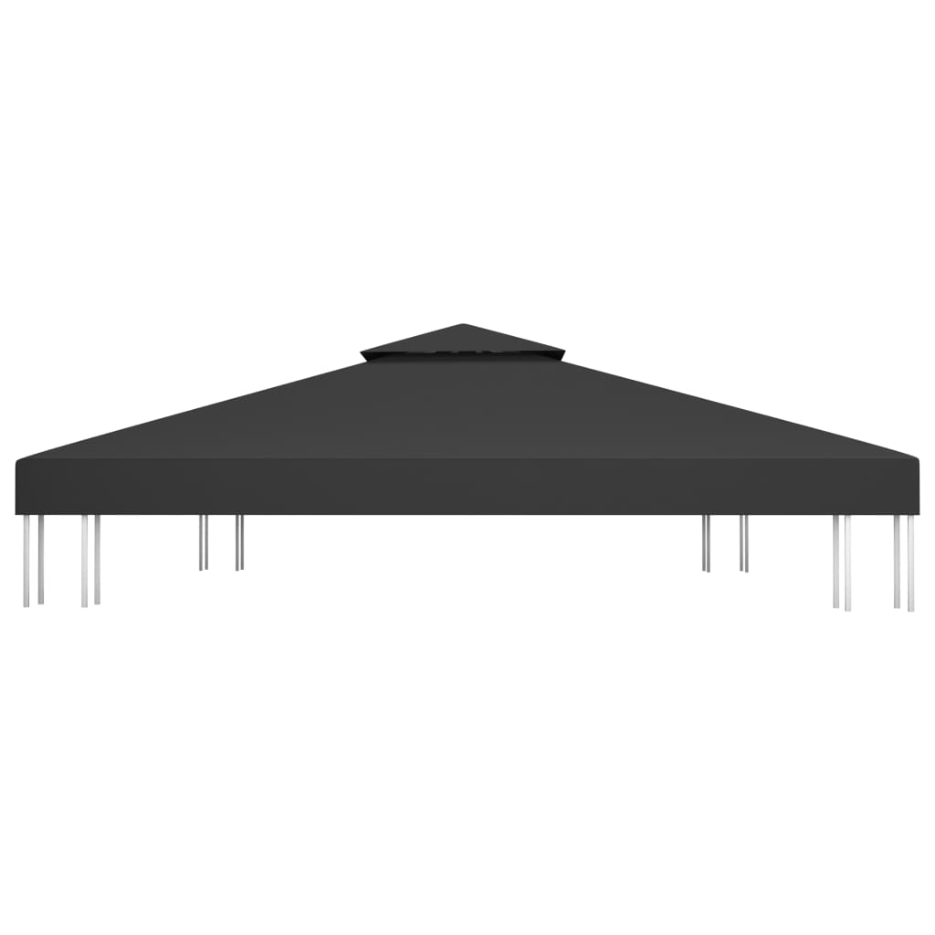 vidaXL nojumes jumta pārsegs, divdaļīgs, 310 g/m², 4x3 m, melns