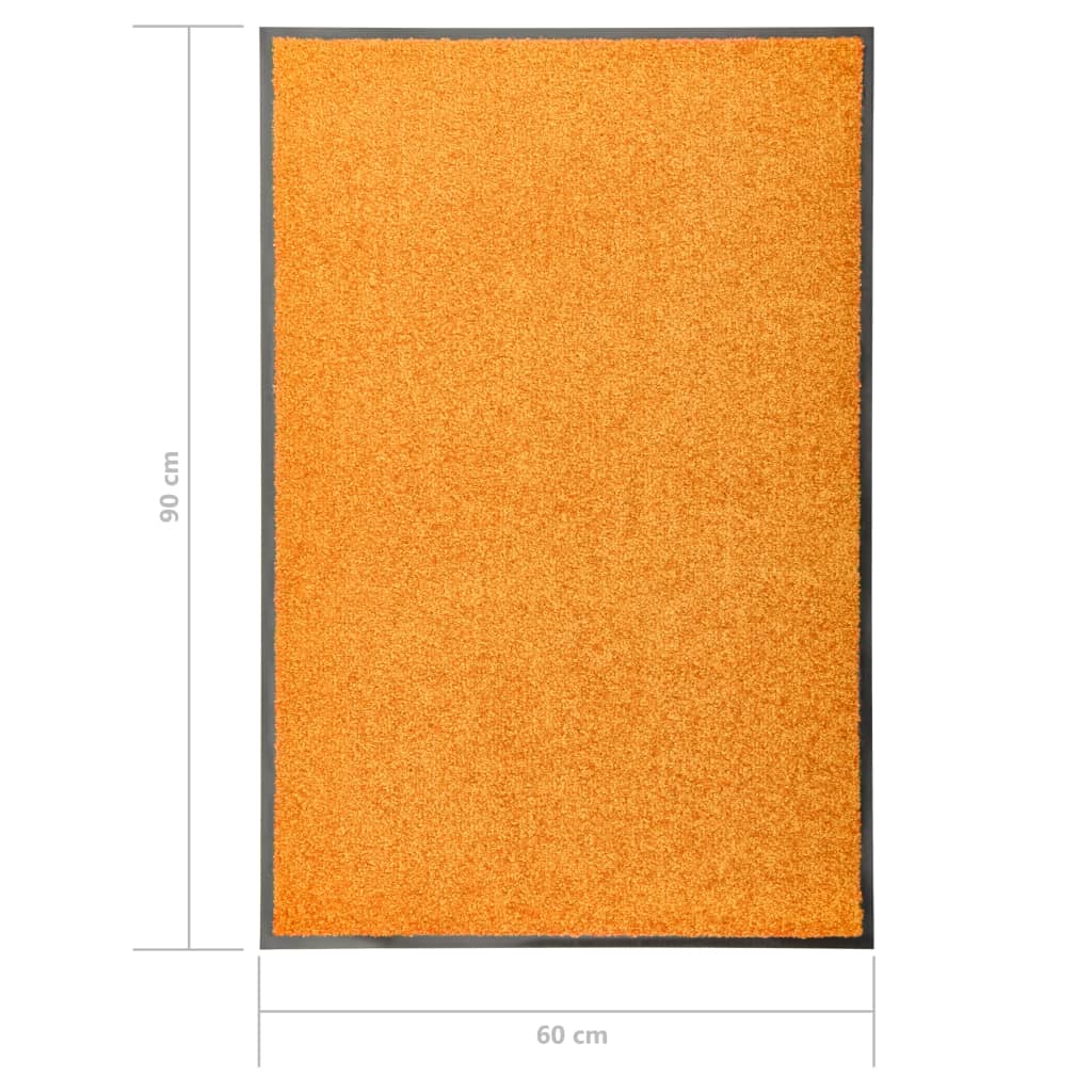 vidaXL durvju paklājs, mazgājams, oranžs, 60x90 cm