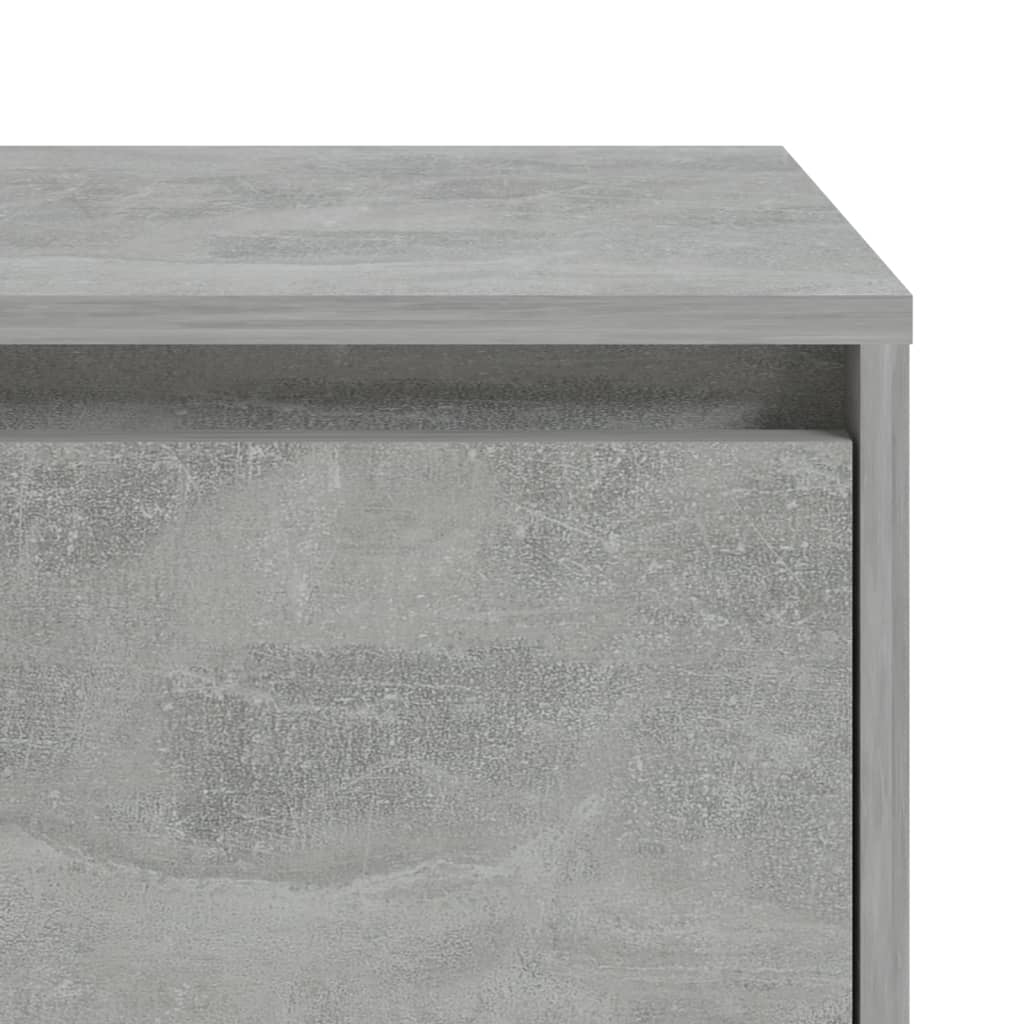 vidaXL naktsskapītis, betona pelēks, 45x34x44,5 cm, skaidu plāksne