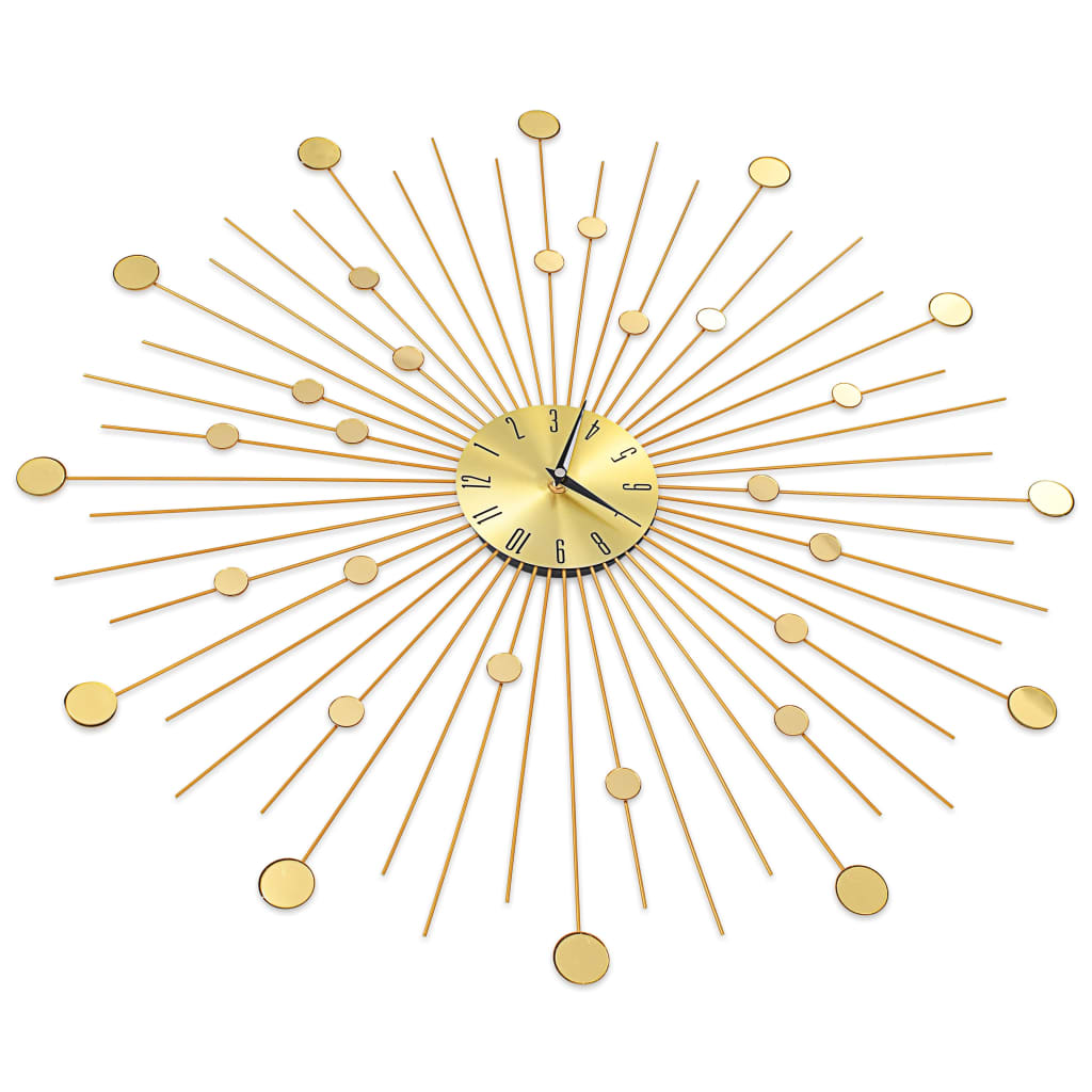 vidaXL sienas pulkstenis, 70 cm, metāls, zelta krāsa