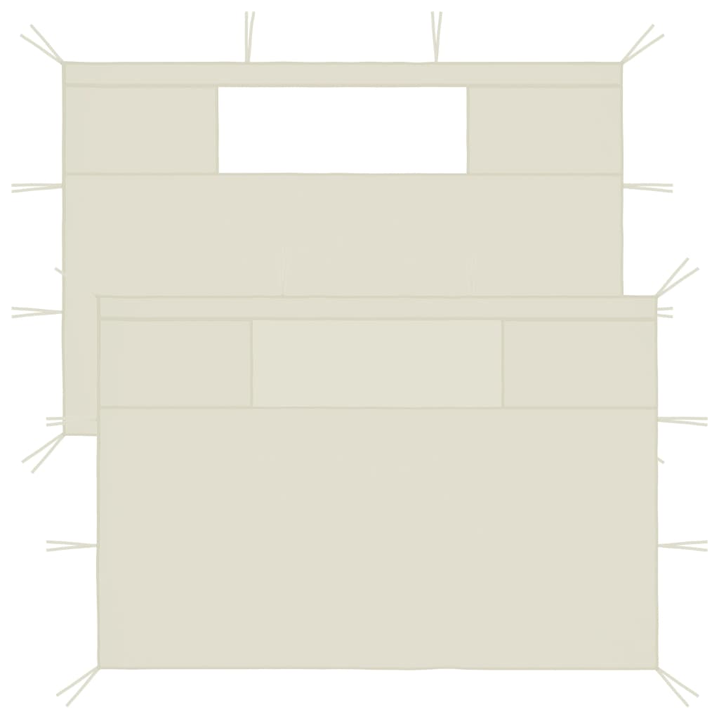 vidaXL dārza nojumes sienas ar logiem, 2 gab., 4,5x2,1 m, krēmkrāsā