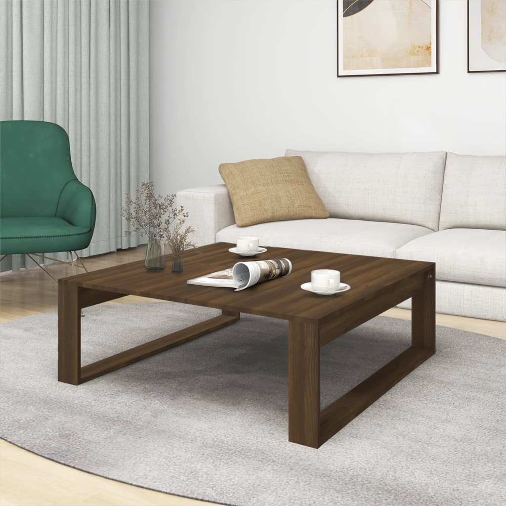 vidaXL kafijas galdiņš, ozola krāsa, 100x100x35 cm, inženierijas koks