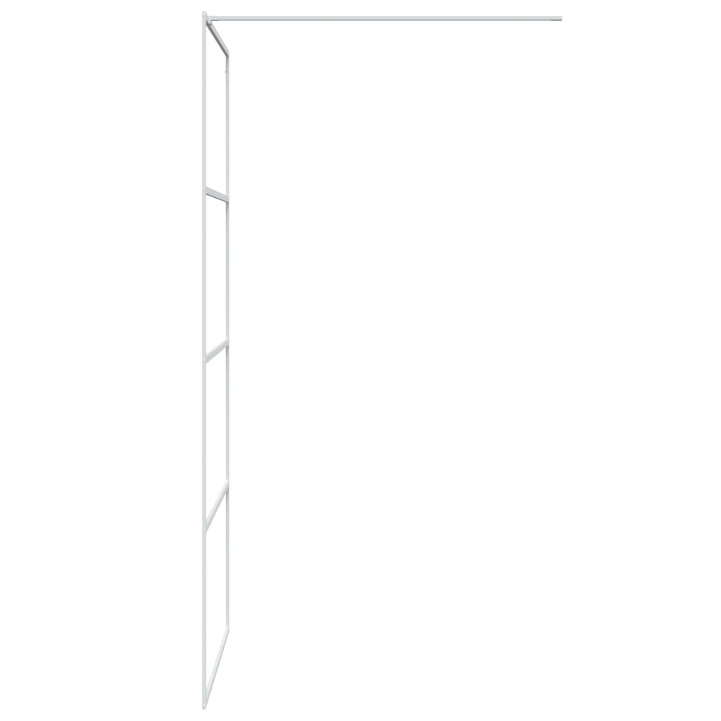 vidaXL dušas siena, 90x195 cm, caurspīdīgs ESG stikls, balta