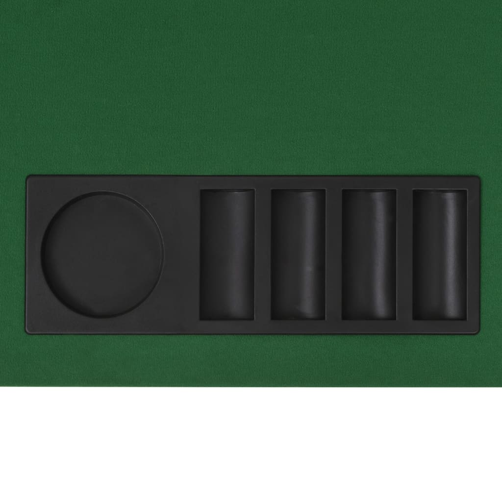 vidaXL pokera galda virsma, salokāma, 8 spēlētājiem, taisnstūra, zaļa