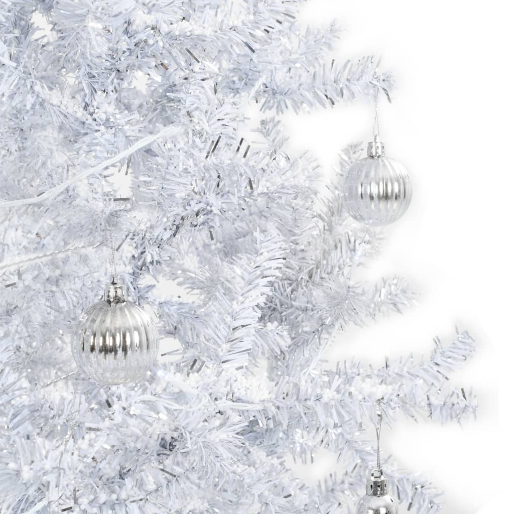 vidaXL mākslīgā Ziemassvētku egle ar sniegu un pamatni, balta, 190 cm