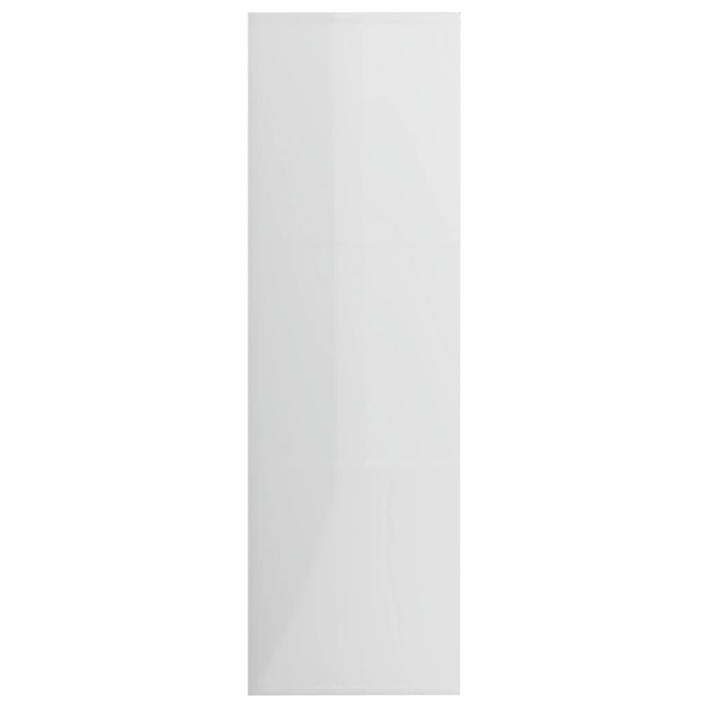 vidaXL grāmatu plaukts, spīdīgi balts, 98x30x98 cm, skaidu plāksne