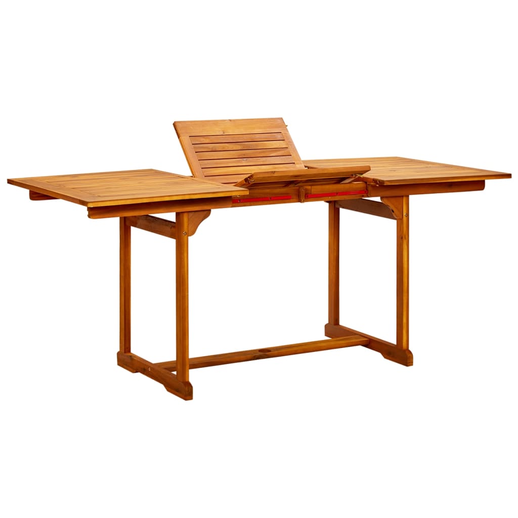 vidaXL dārza galds, (120-170)x80x75 cm, akācijas masīvkoks