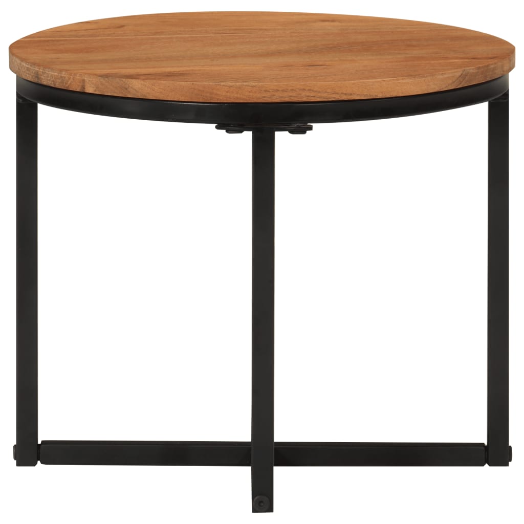 vidaXL kafijas galdiņš, 35x35x30 cm, akācijas masīvkoks, dzelzs