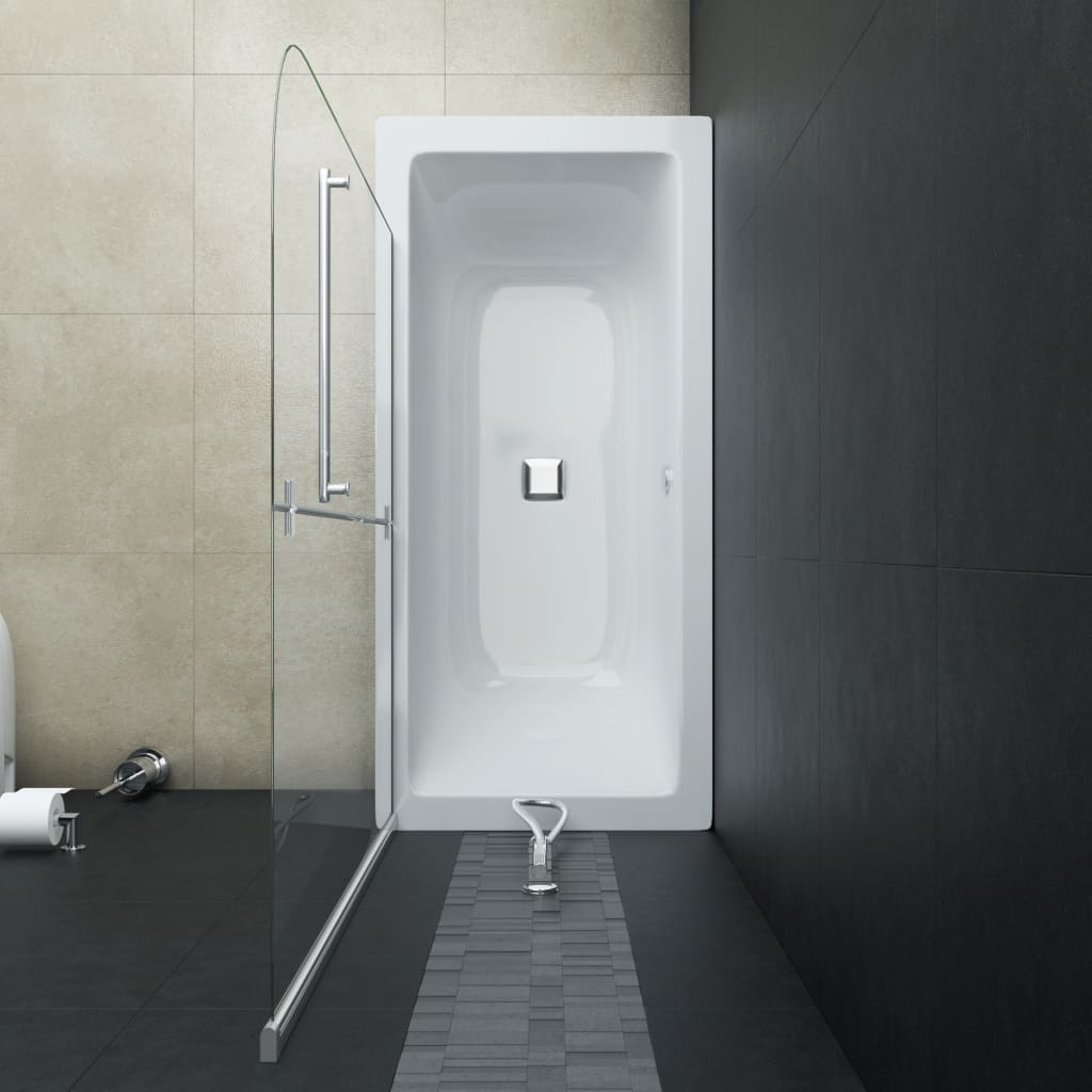 vidaXL salokāmas dušas durvis, 120x140 cm, 2 paneļi, ESG