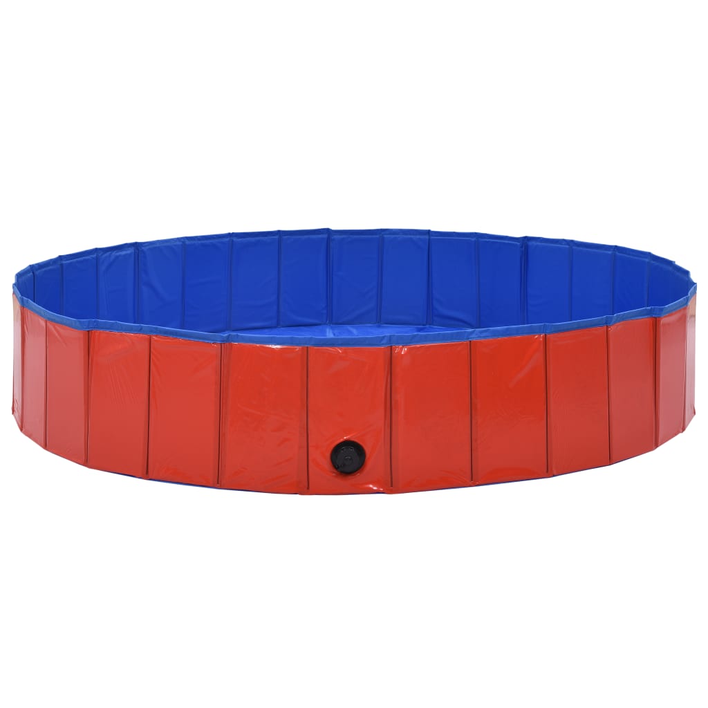 vidaXL suņu baseins, salokāms, sarkans, 160x30 cm, PVC