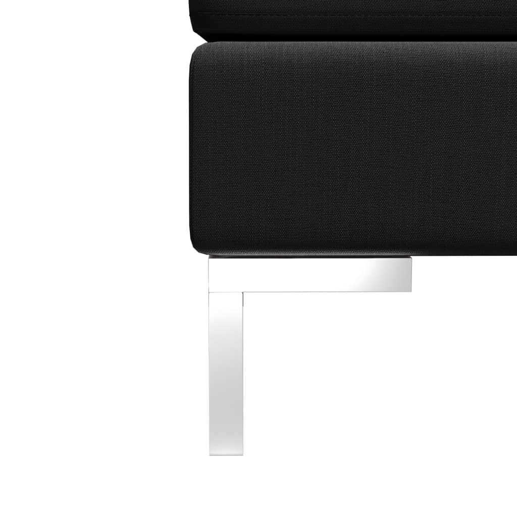 vidaXL vidējais dīvāns ar spilvenu, melns audums