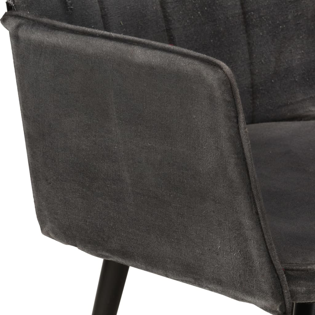 vidaXL atzveltnes krēsls ar kāju balstu, melns vintāžas audums