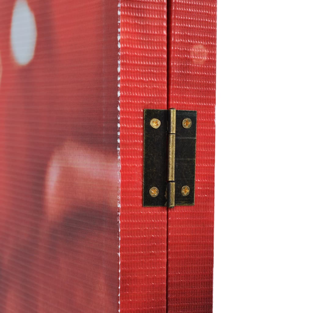 vidaXL istabas aizslietnis, 228x170 cm, saliekams, sarkans ar rozi