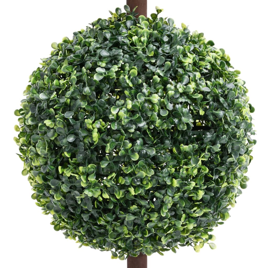 vidaXL mākslīgais buksis ar podiņu, apaļš, zaļš, 118 cm