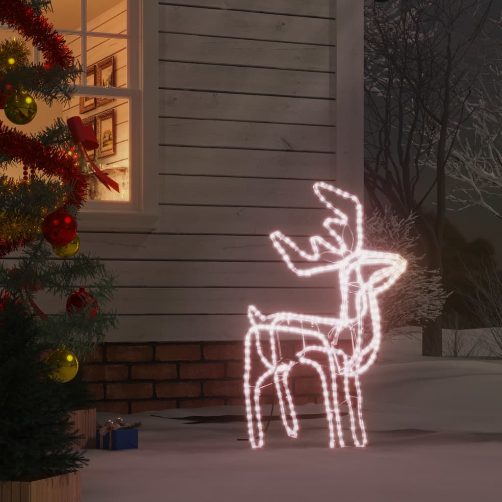 vidaXL Ziemassvētku figūra, ziemeļbriedis, silti balts, 76x42x87 cm