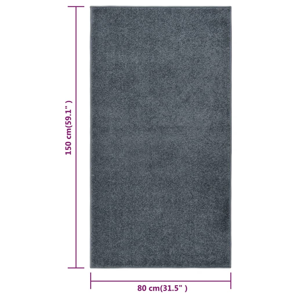 vidaXL paklājs, 80x150 cm, antracītpelēks