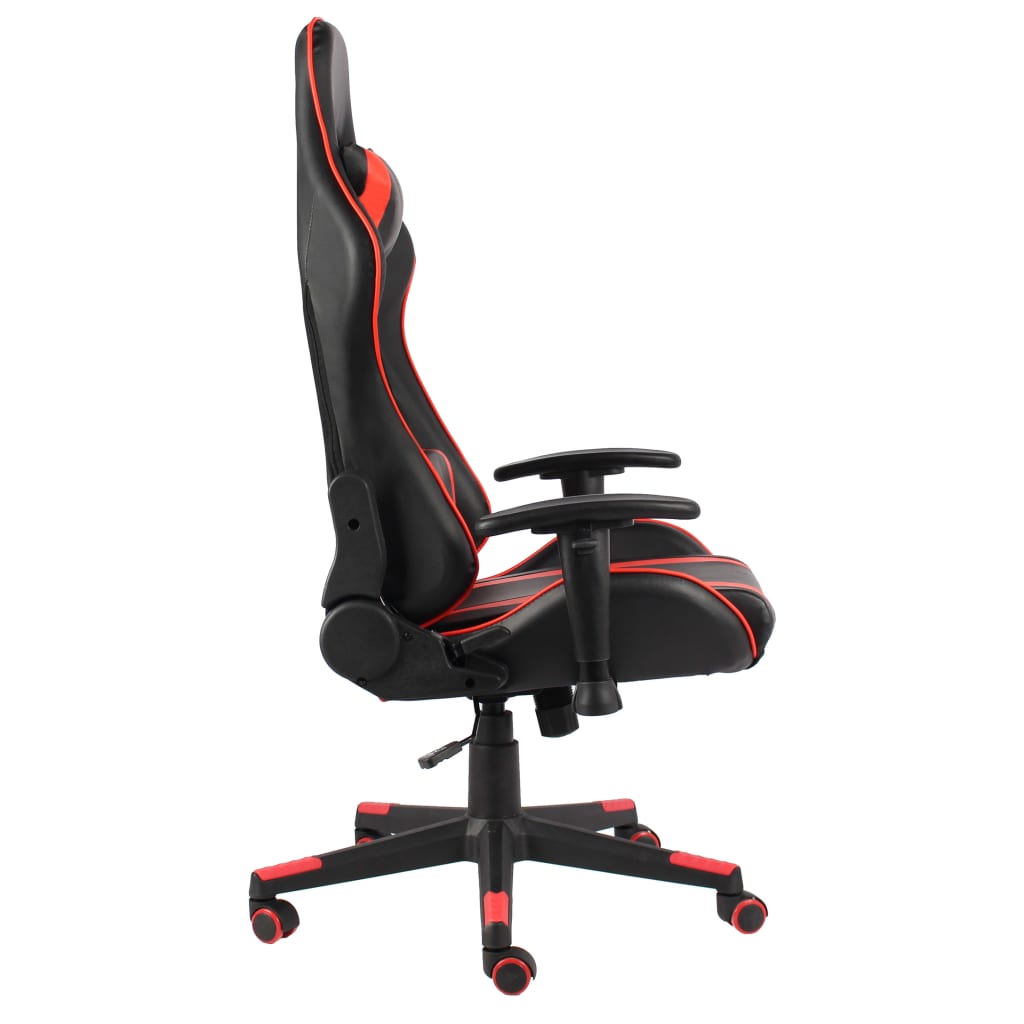 vidaXL datorspēļu krēsls, grozāms, sarkans, PVC