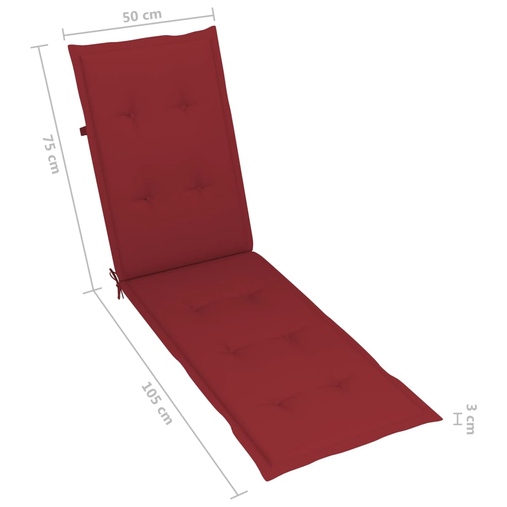 vidaXL atpūtas krēsls ar kāju balstu un matraci, akācijas masīvkoks
