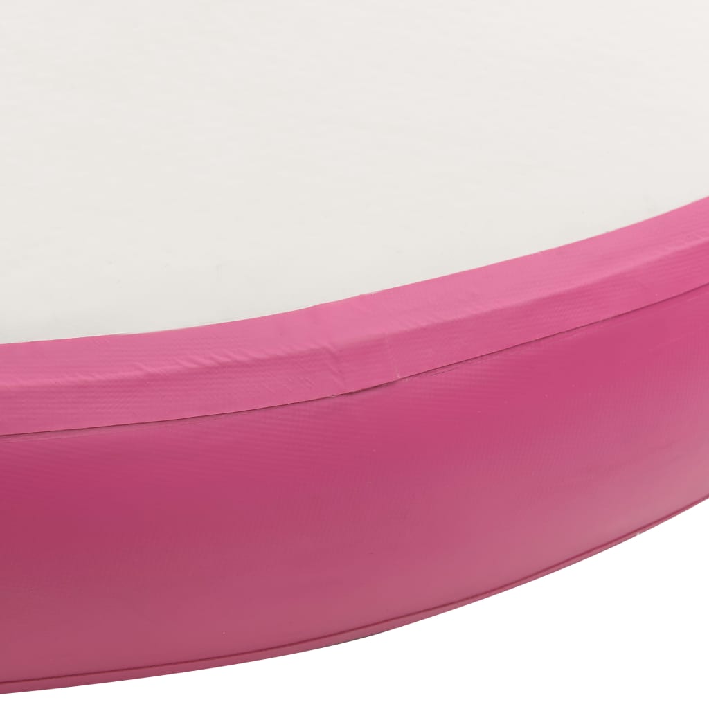 vidaXL piepūšams vingrošanas matracis ar pumpi, 100x100x10cm, rozā PVC