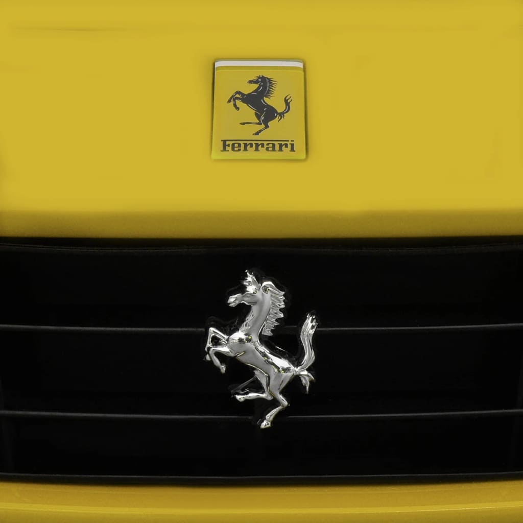 vidaXL bērnu automašīna Ferrari F12, tālvadības pults, dzeltena. 6 V