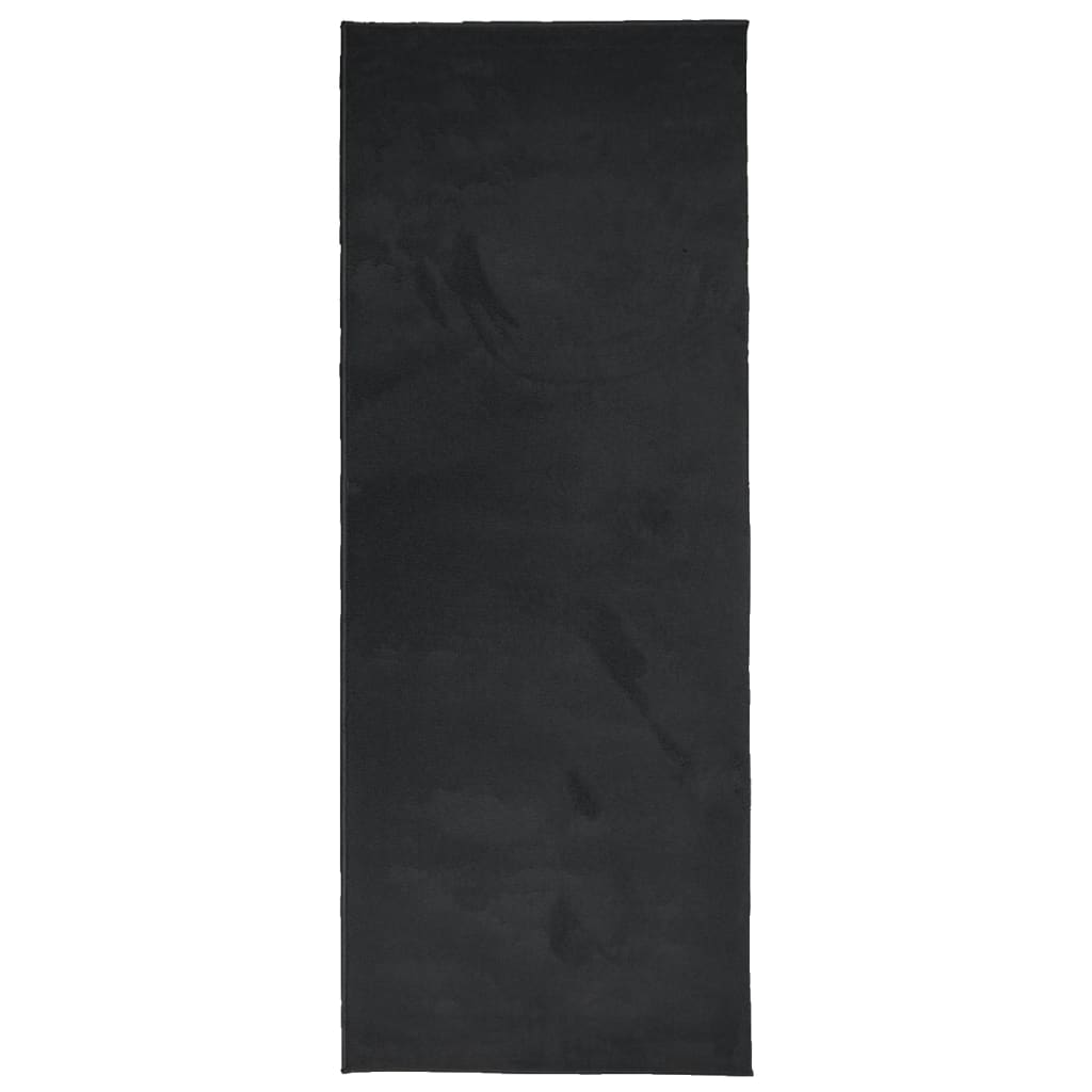 vidaXL paklājs OVIEDO, īsa spalva, melns, 80x200 cm