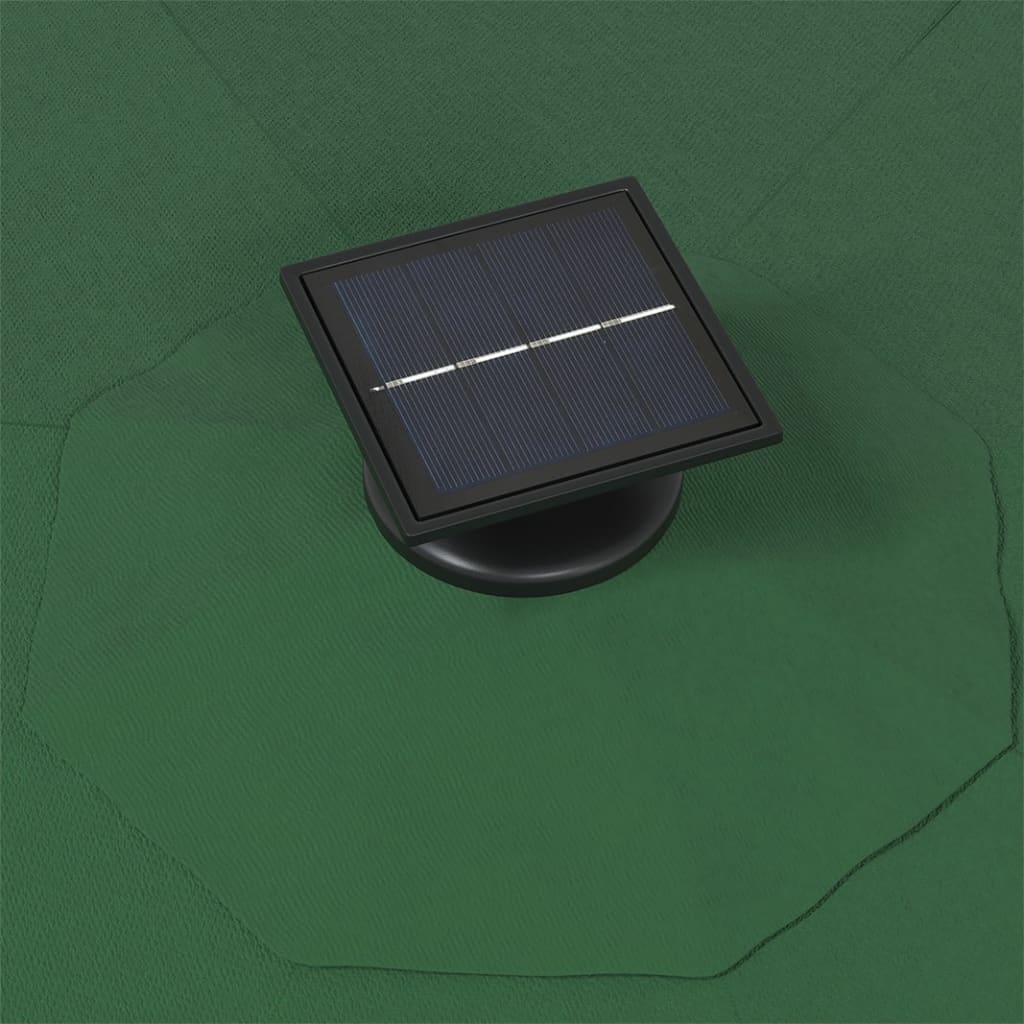 vidaXL saulessargs ar metāla kātu un LED, zaļš, 300 cm