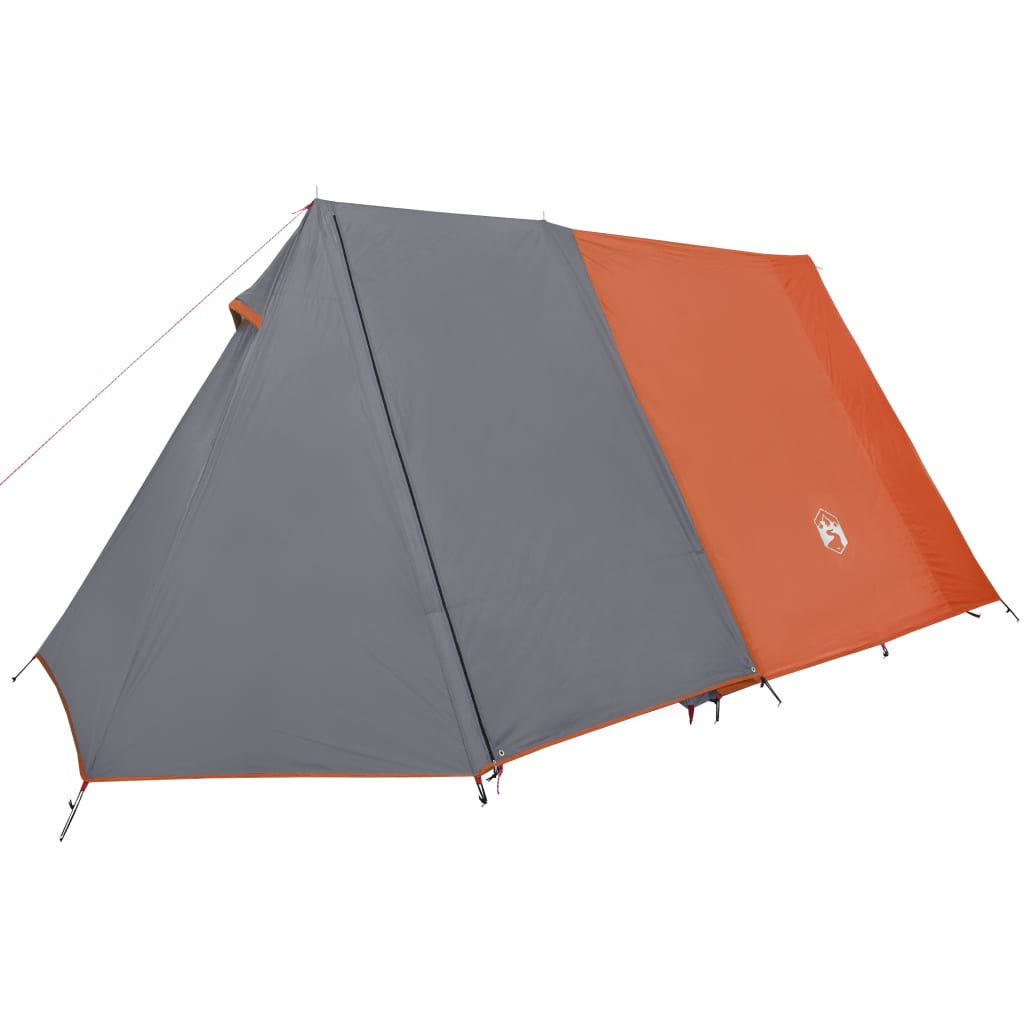 vidaXL kempinga telts 3 personām, pelēka, oranža, ūdensnecaurlaidīga