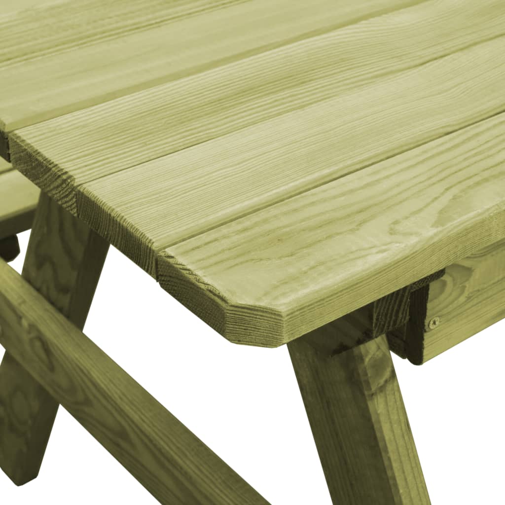 vidaXL bērnu piknika galds ar soliem, 90x90x58 cm, impregnēta priede