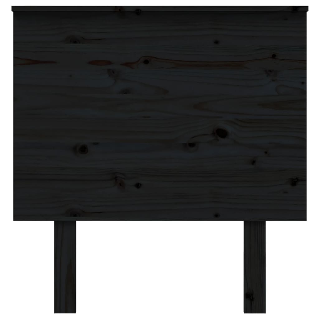 vidaXL gultas galvgalis, melns, 79x6x82,5 cm, priedes masīvkoks