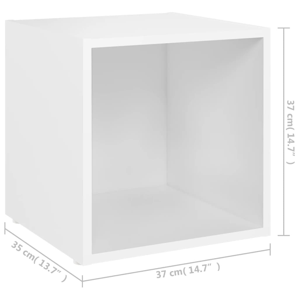 vidaXL TV plaukts, 37x35x37 cm, balts, skaidu plāksne