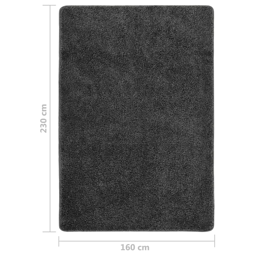 vidaXL paklājs, 160x230 cm, tumši pelēks, neslīdošs