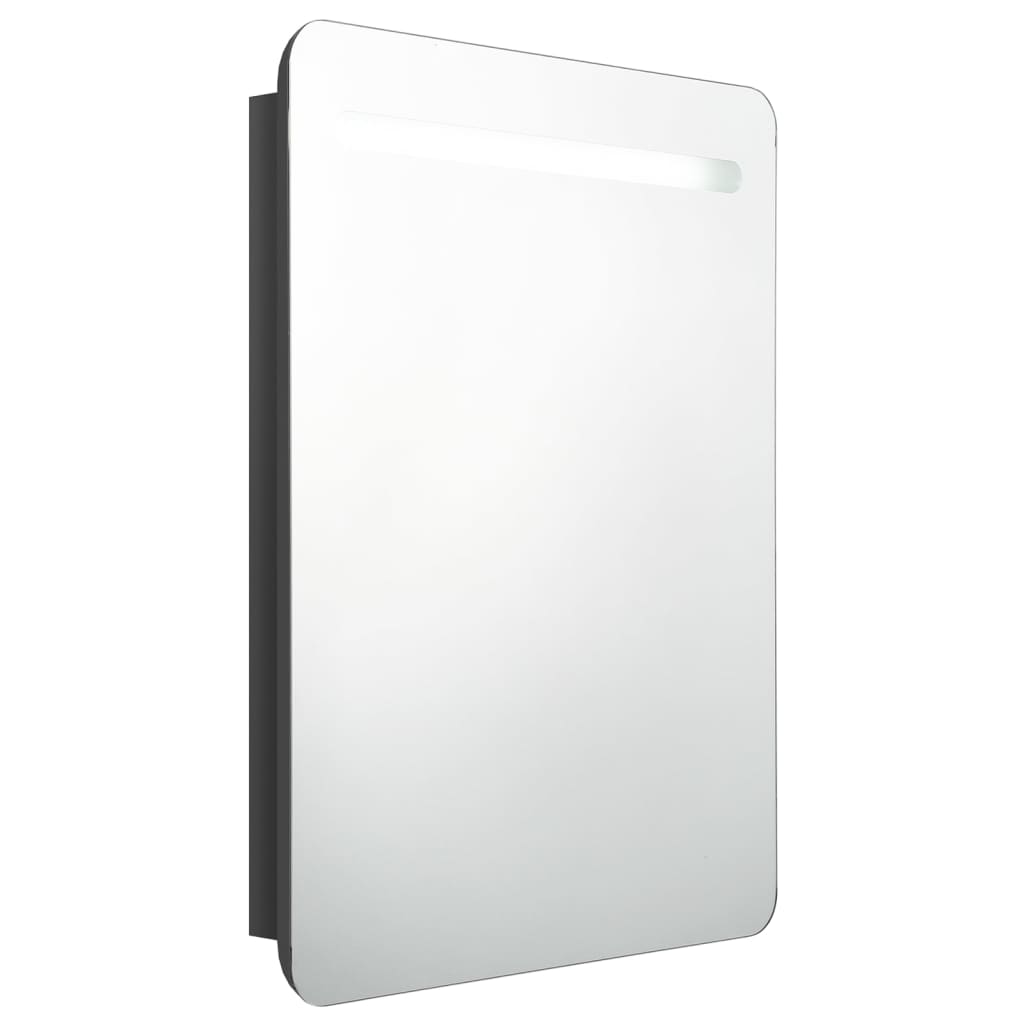 vidaXL vannasistabas skapītis ar spoguli un LED, 60x11x80 cm, melns