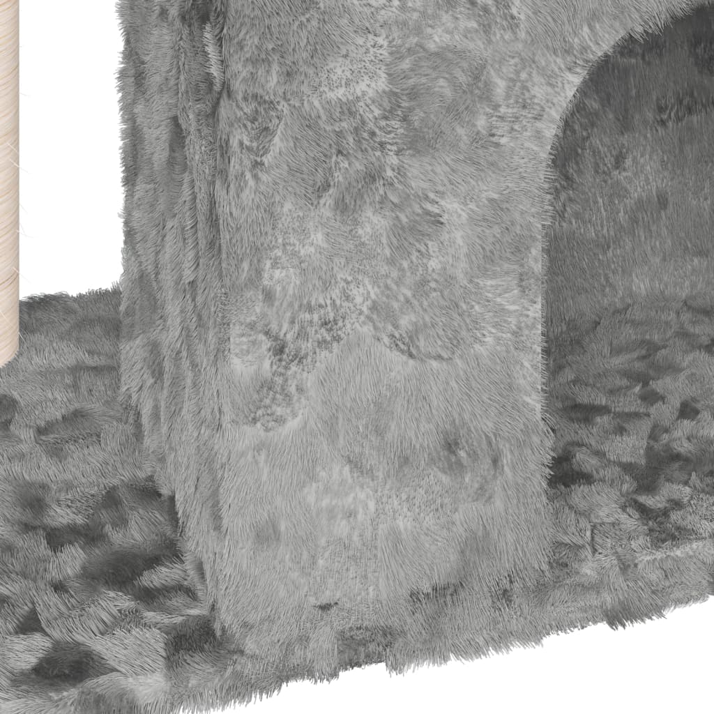 vidaXL kaķu māja ar sizala stabu nagu asināšanai, 51 cm, gaiši pelēka