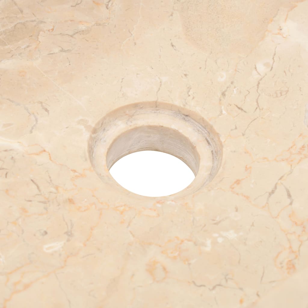 vidaXL izlietne, 45x30x12 cm, spīdīgs krēmkrāsas marmors