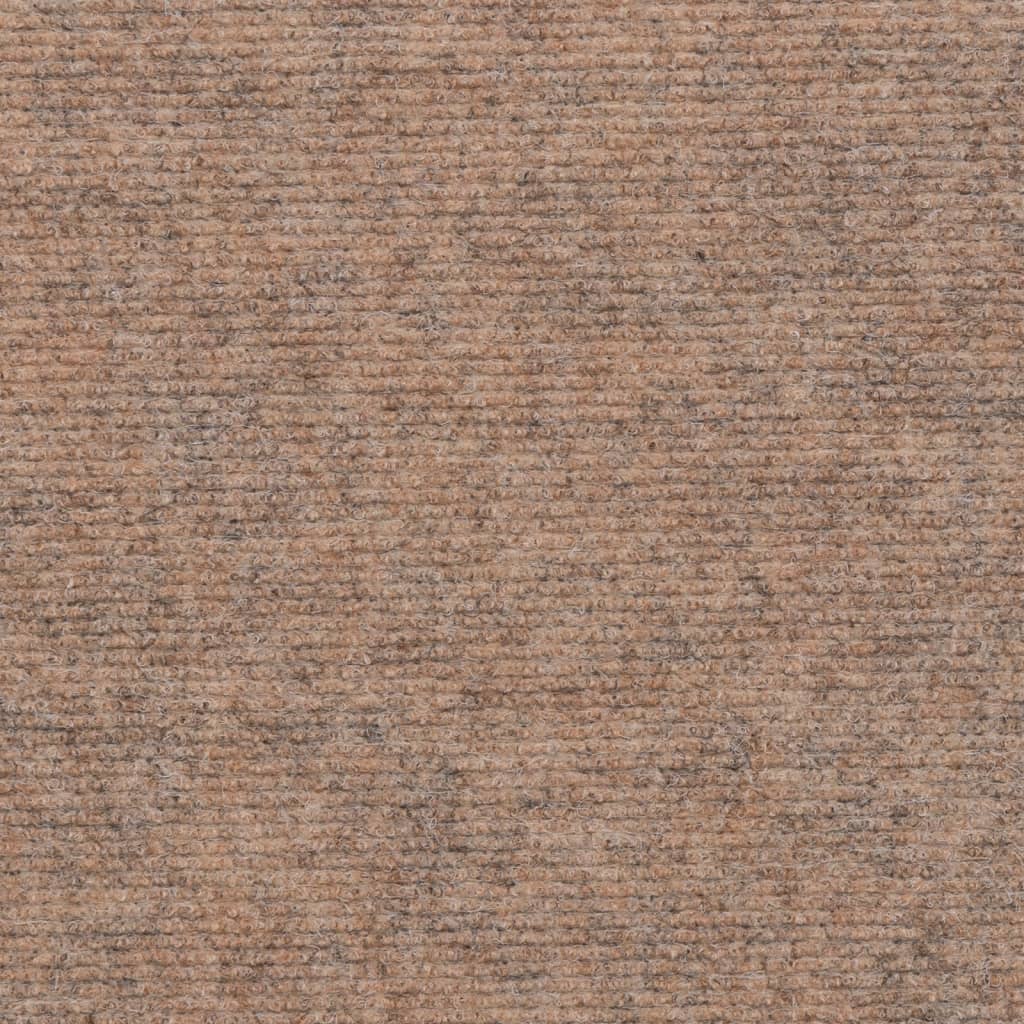 vidaXL kāpņu paklāji, 15 gab., pašlīmējoši, 60x25 cm, gaiši brūni